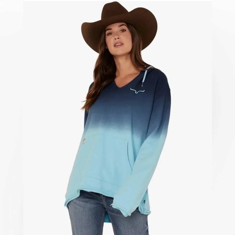 Kimes Ranch Cotton Western Cowgirl Ombre Hoodie Small